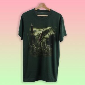 Vintage Big Mouth Bass T-Shirt - 90s Fishing Tee - Thin Retro T Shirt